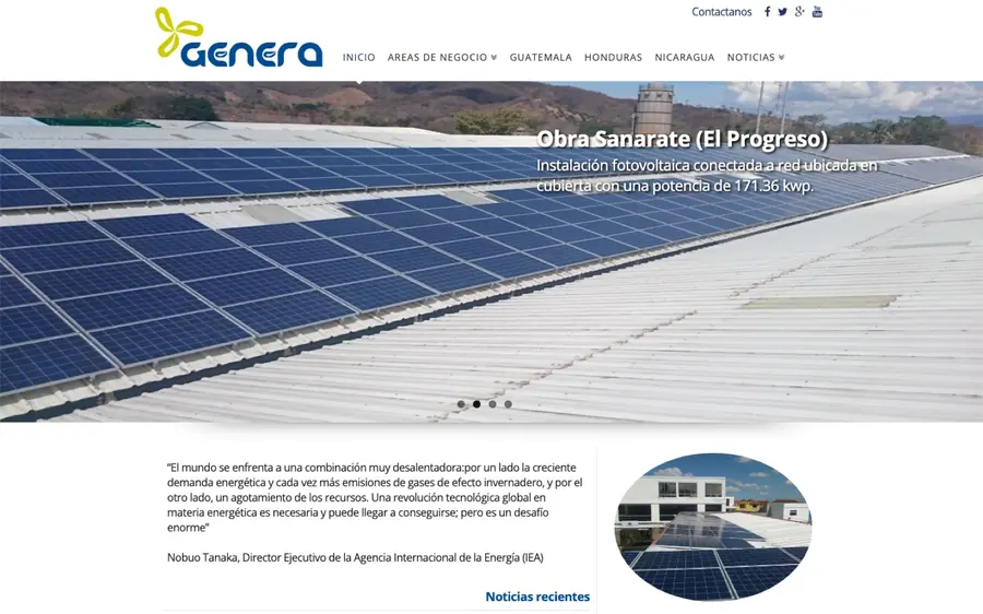 Sitio anterior de Genera SL